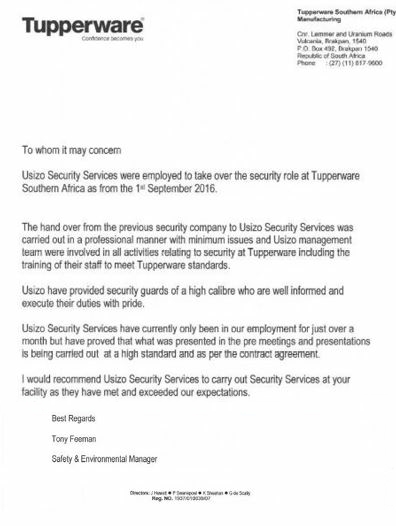 Usizo - Letters of Recommendation